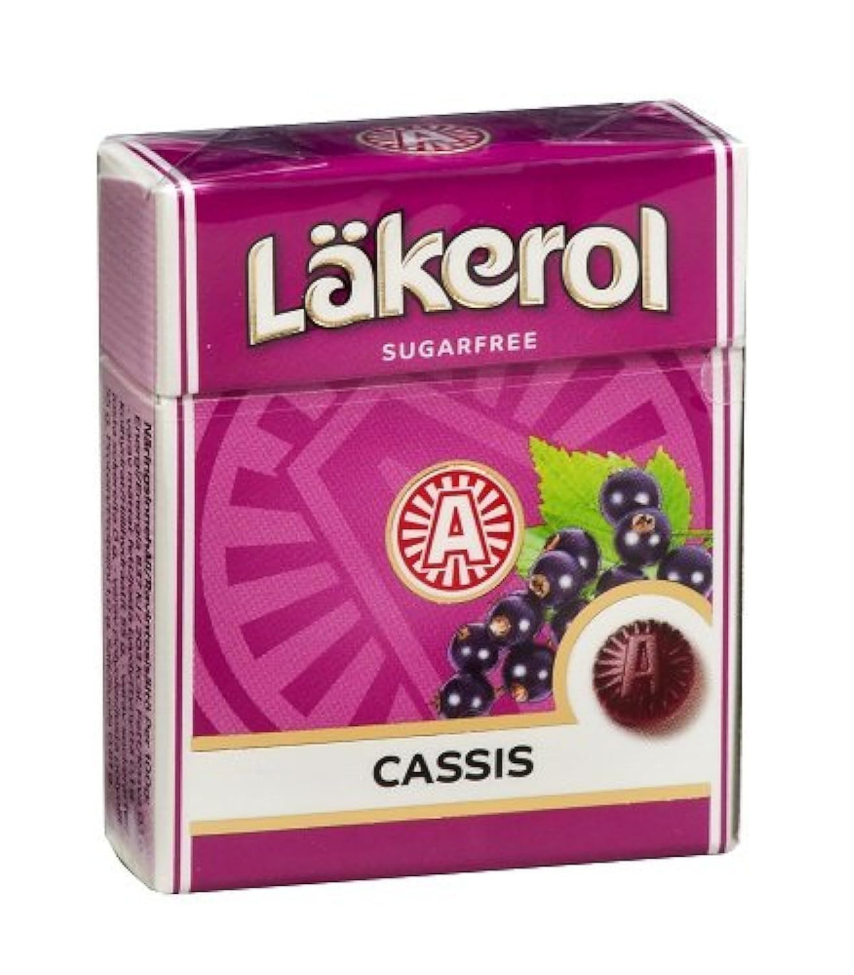 Lakerol cassis front box showing brand and compact travel design for convenience