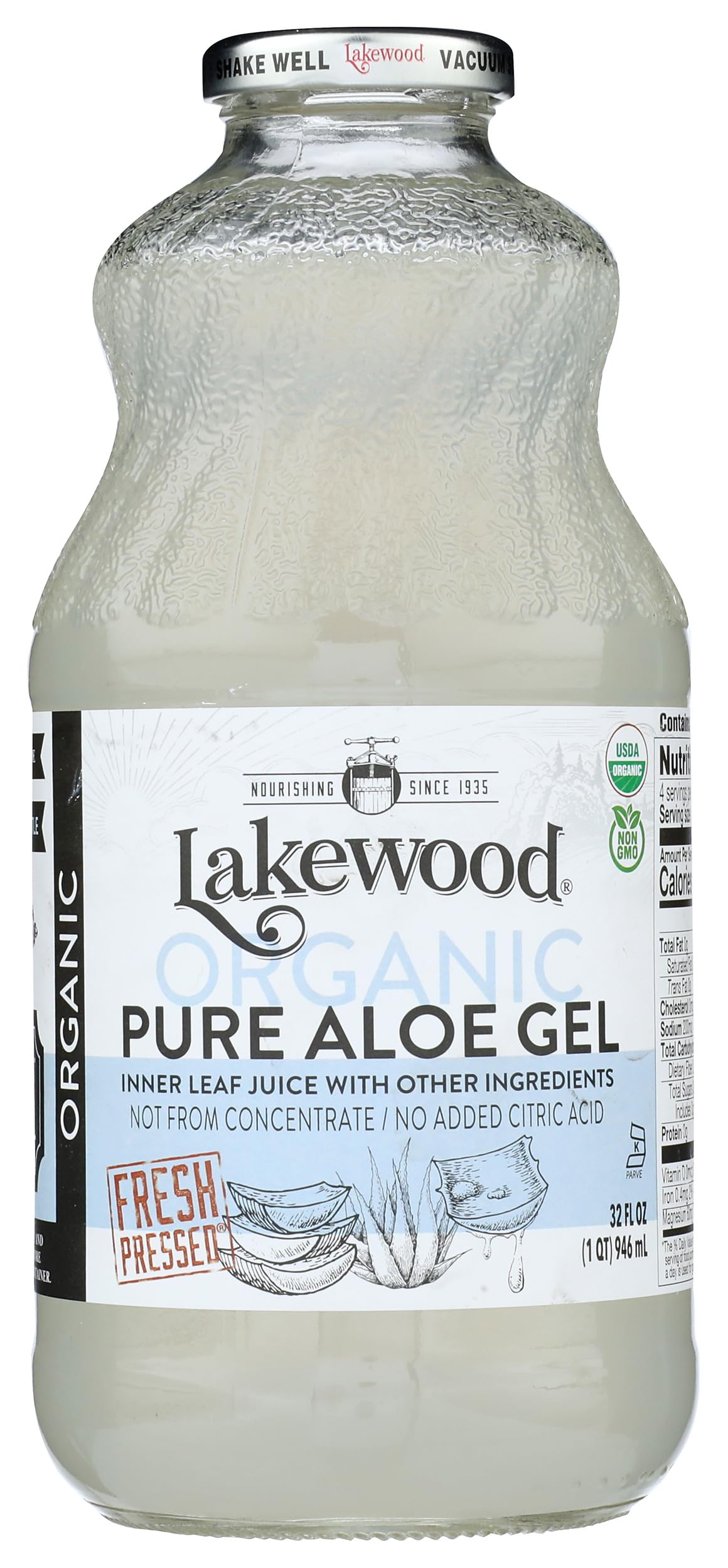 Lakewood front label 32 oz bottle showing product and clarity benefit
