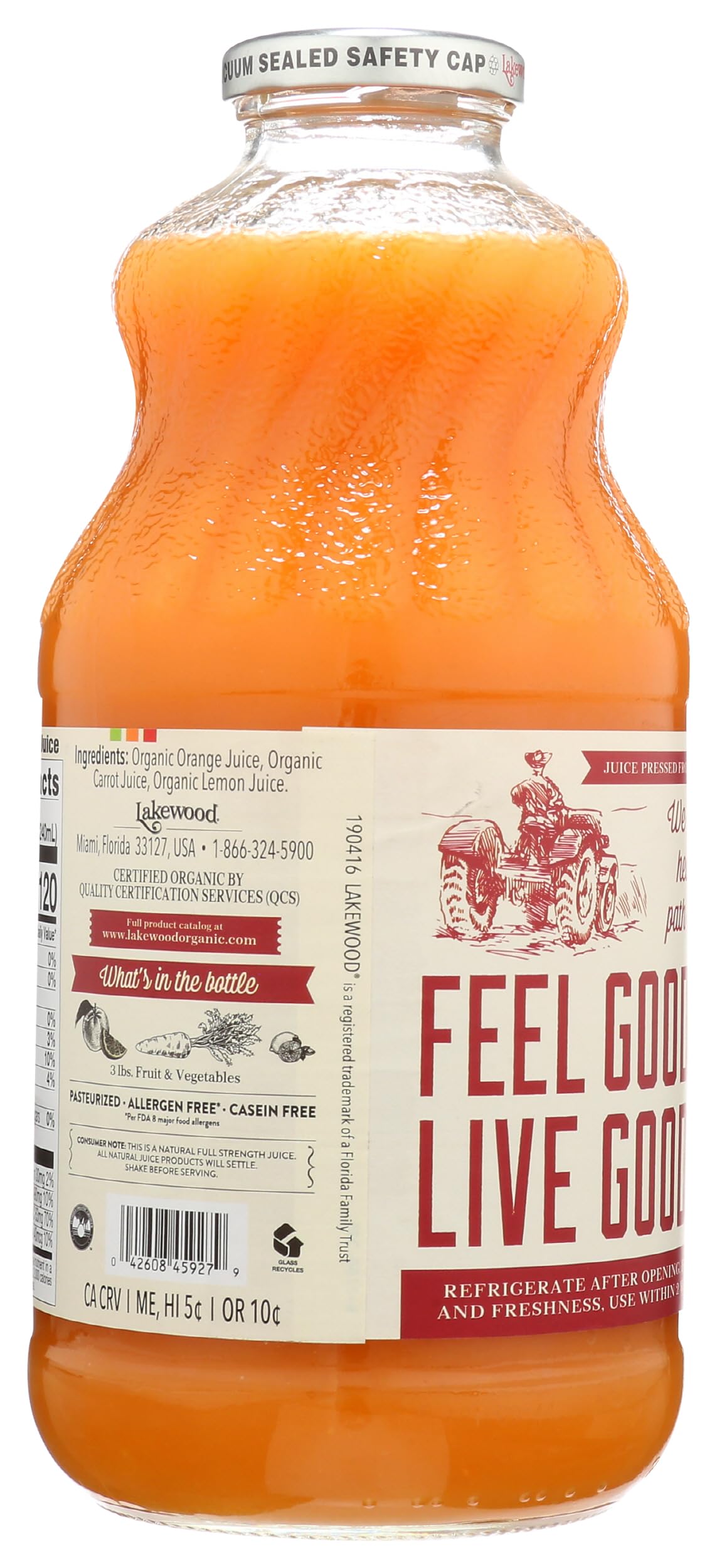 Lakewood closeup pour into glass highlighting smooth texture and refreshing benefit
