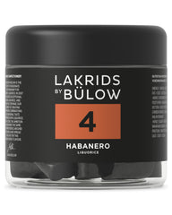 LAKRIDS BY BÜLOW front packaging showing No.4 Habanero and gourmet appeal