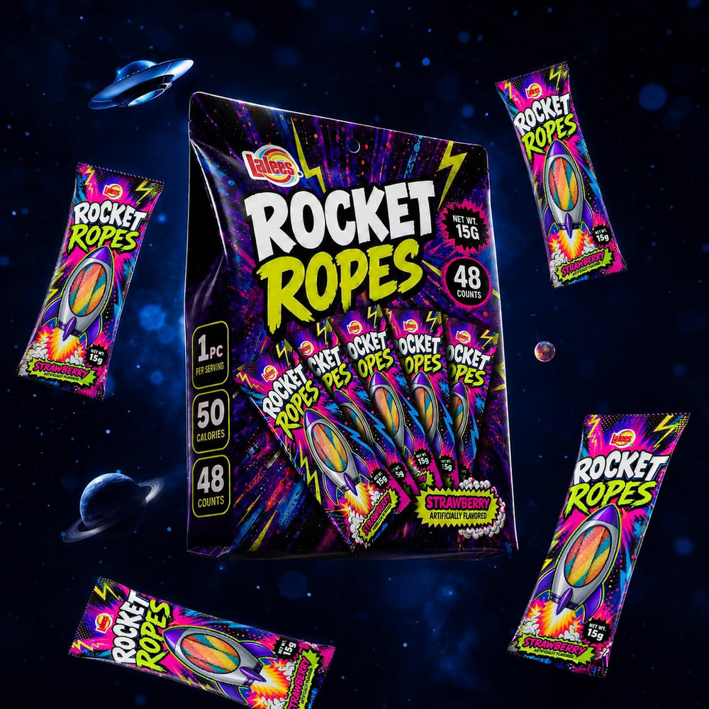 Lalees Rocket Ropes group display on table for party-ready presentation