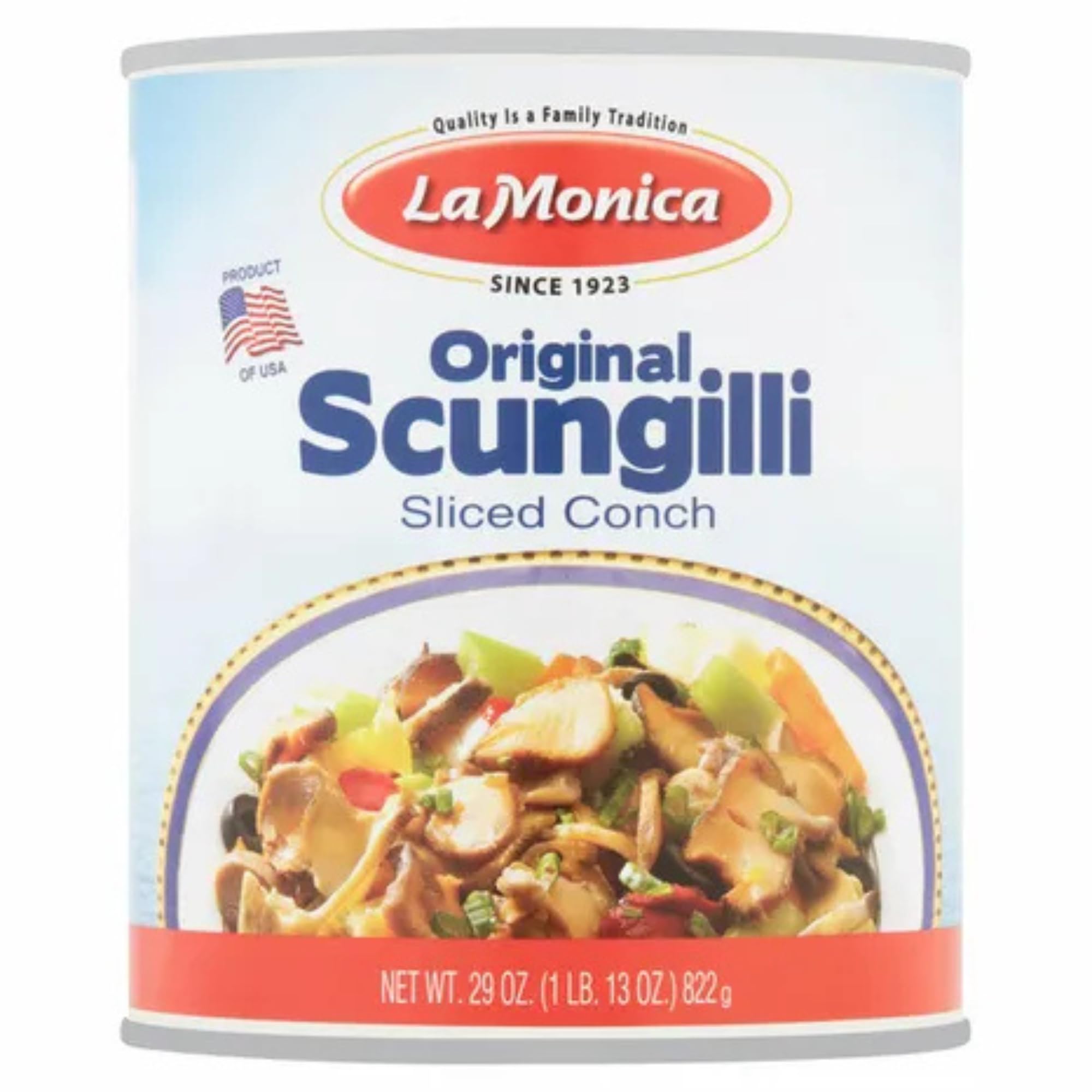 LaMonica drained scungilli in bowl ready to use for quick meals
