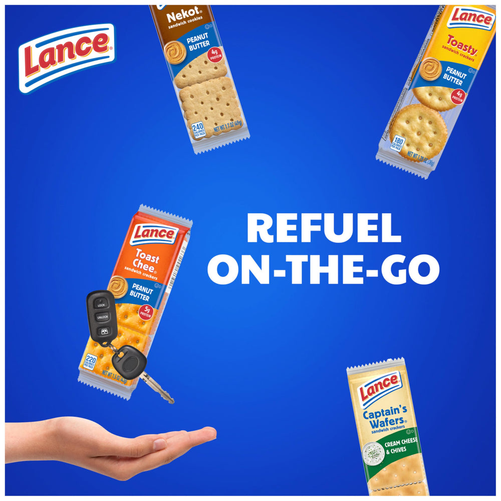 Lance cookie-style sandwich showcasing sweeter peanut butter option for treats
