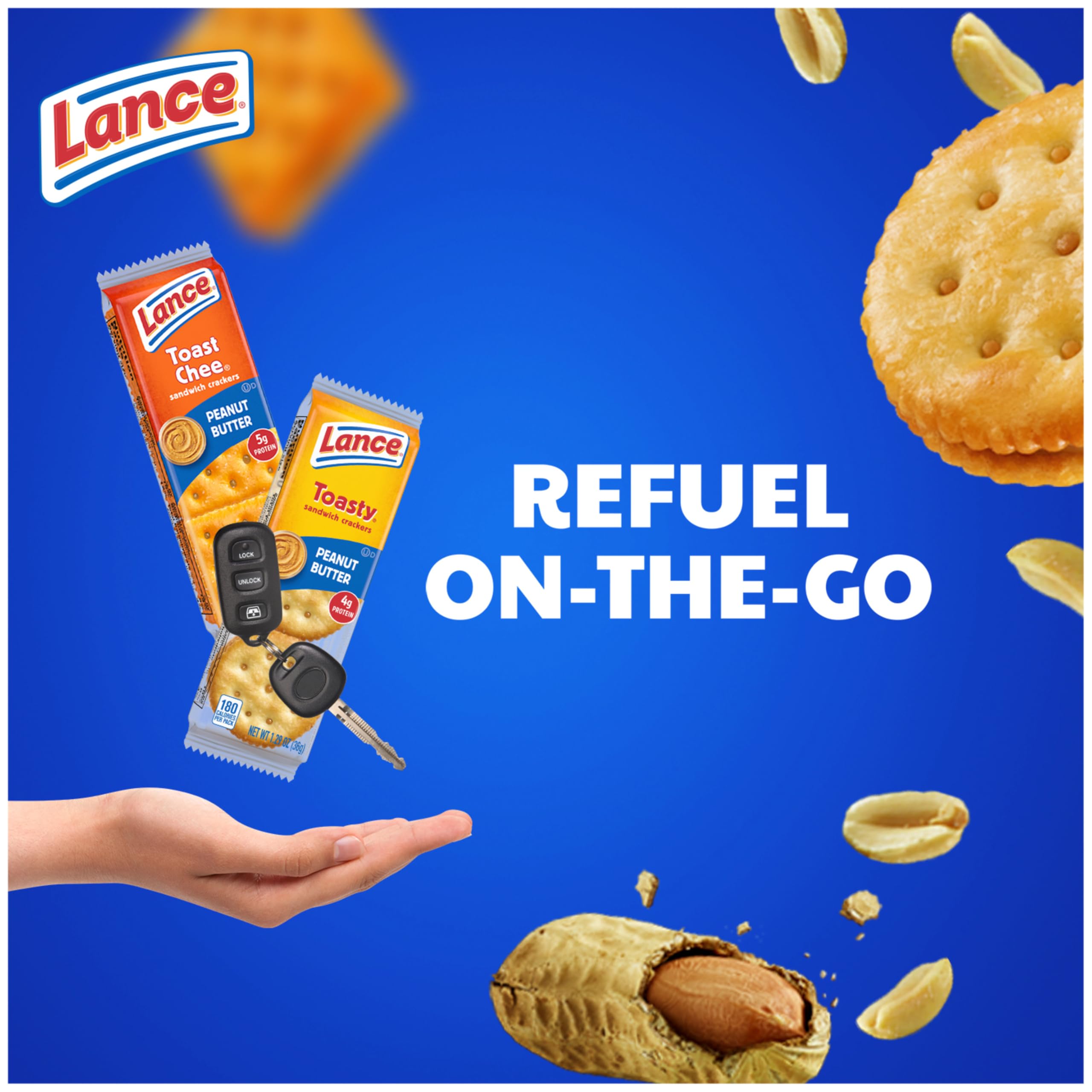 Lance crackers stacked beside ruler for scale, shows individual portion size