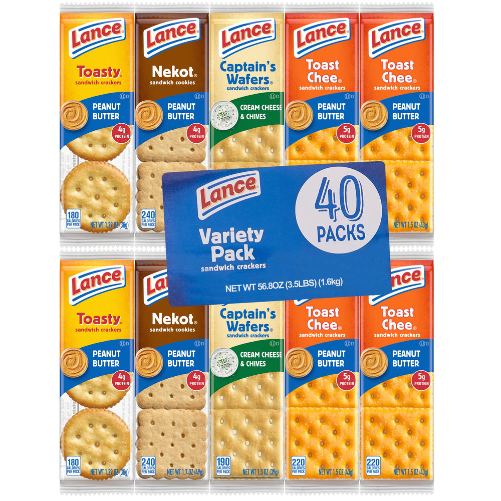 Lance front packaging variety pack showing labels and count, convenient pantry stocking benefit