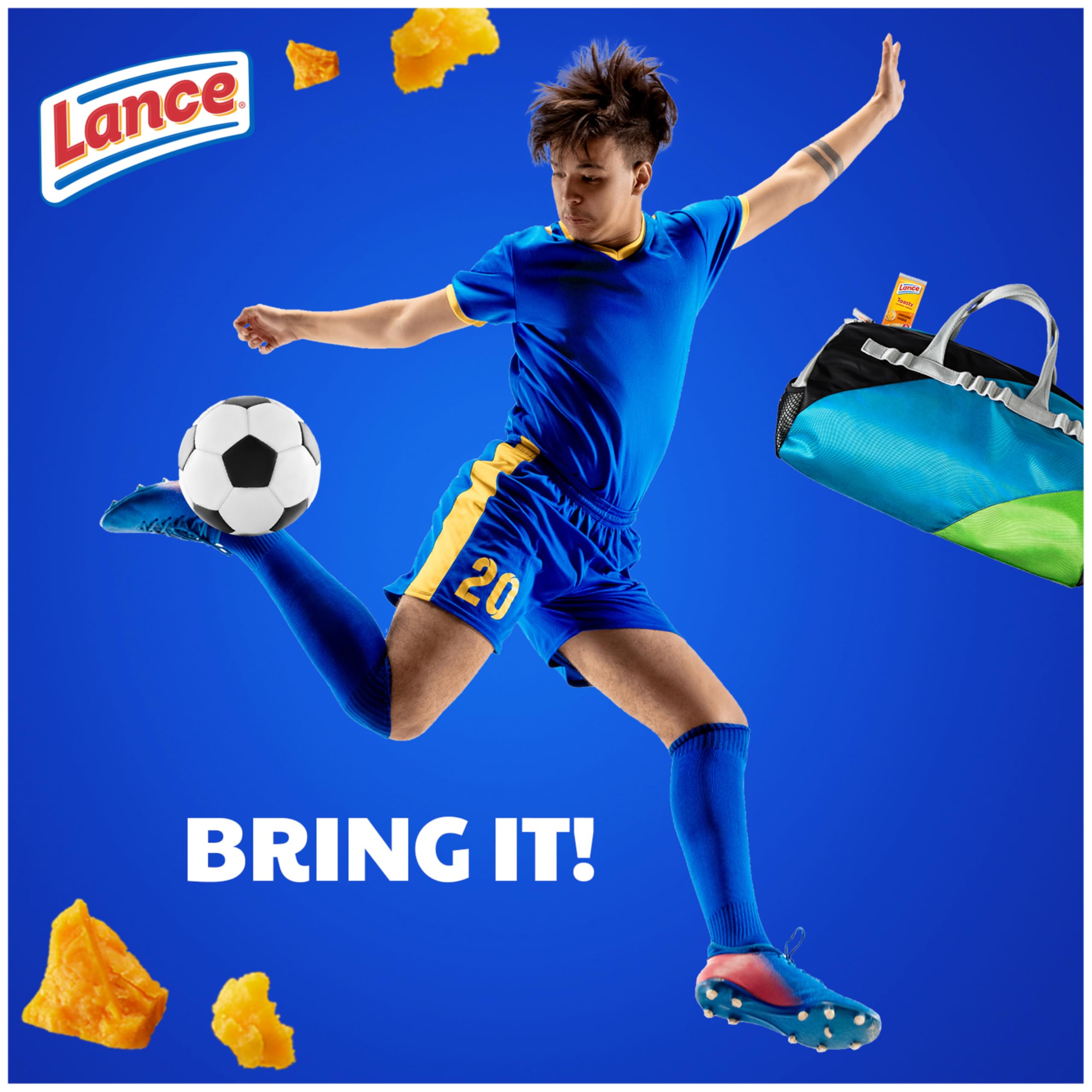 Lance sandwich cracker held in hand showing size and portable portion