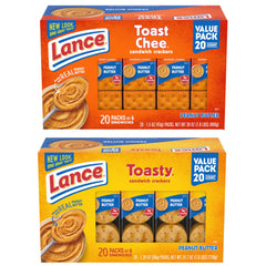 Lance front packaging showing 40-count variety pack, easy pantry stocking