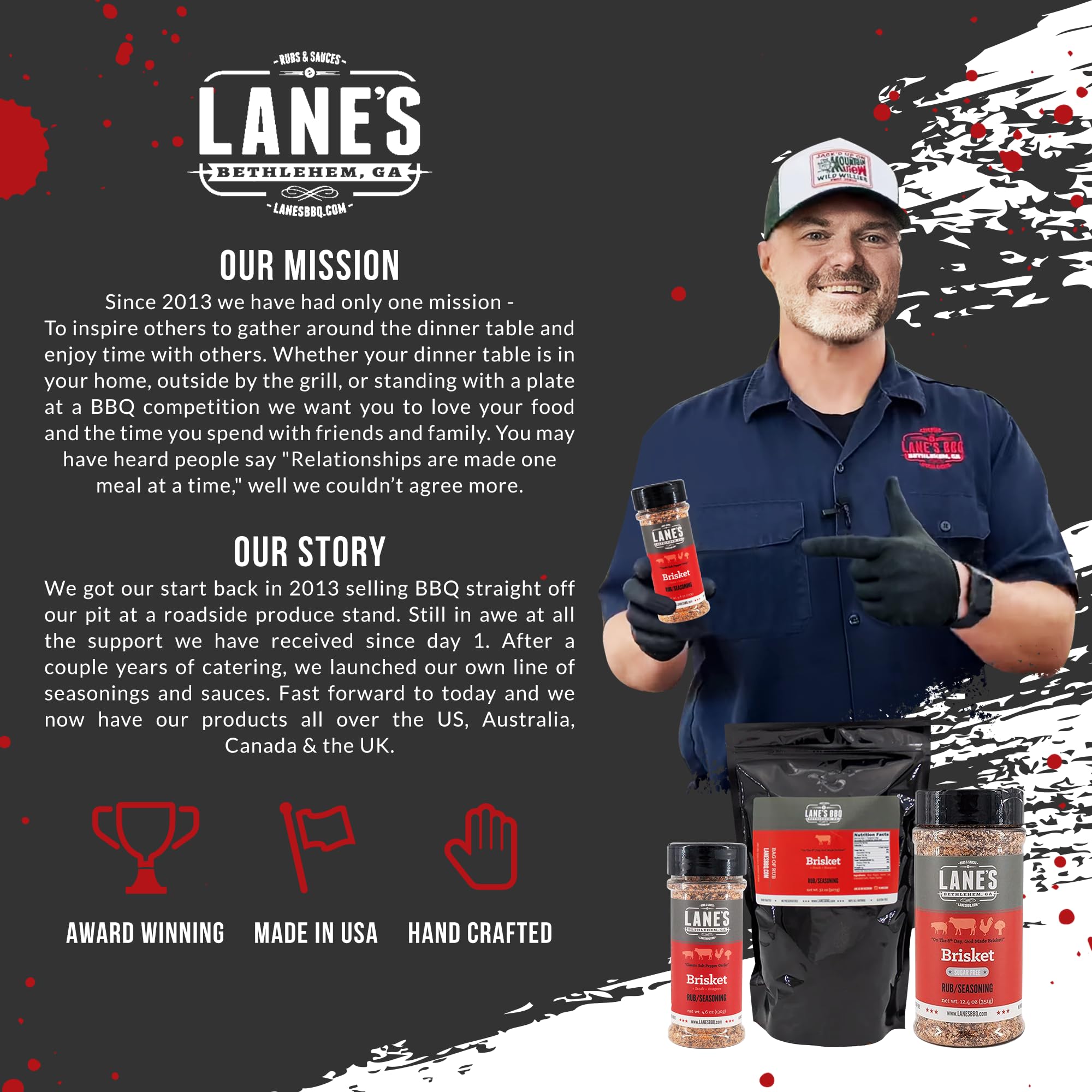 Lane's back label ingredients list highlighting clean, allergen‑free composition