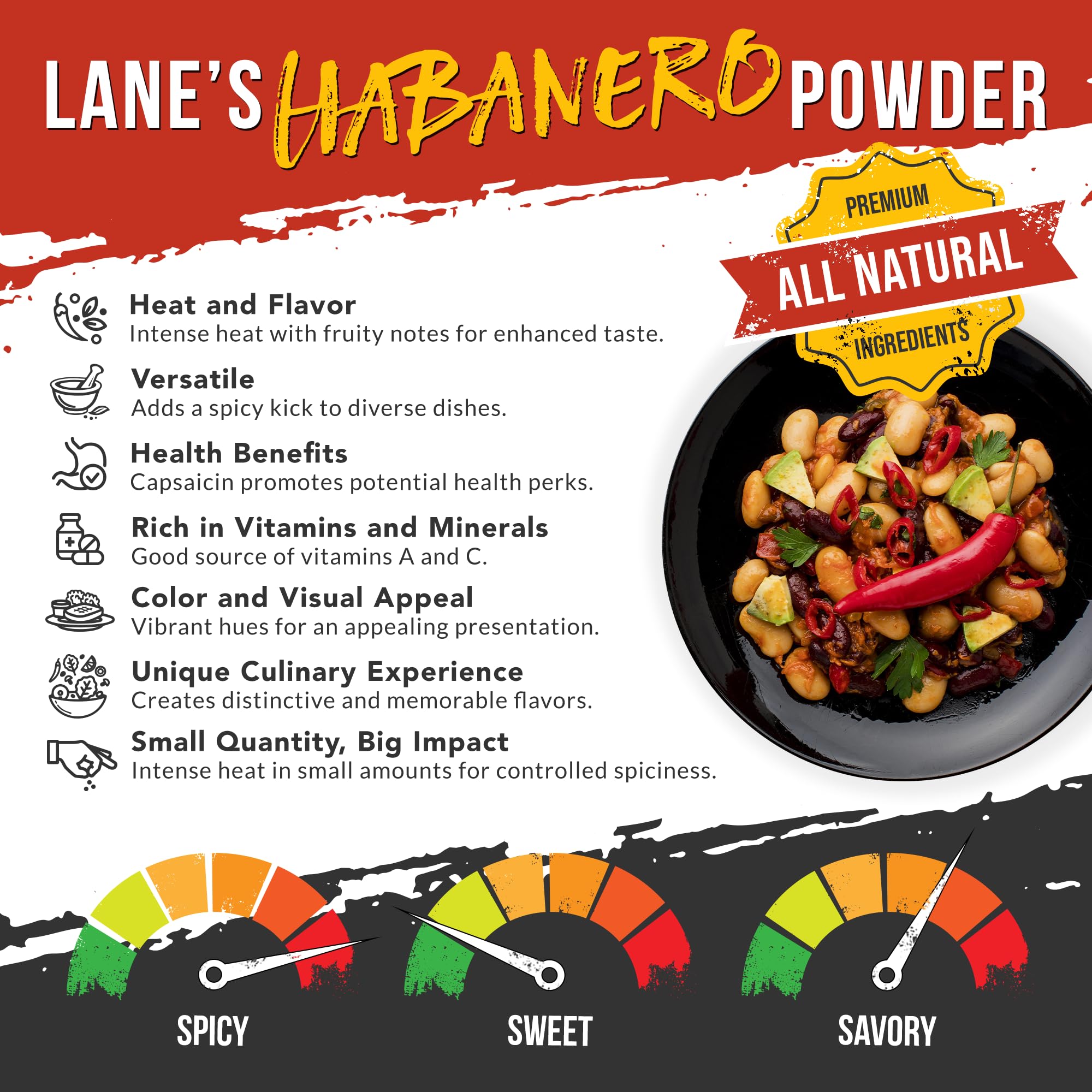 Lane's open jar revealing ground habanero powder and convenience for dosing