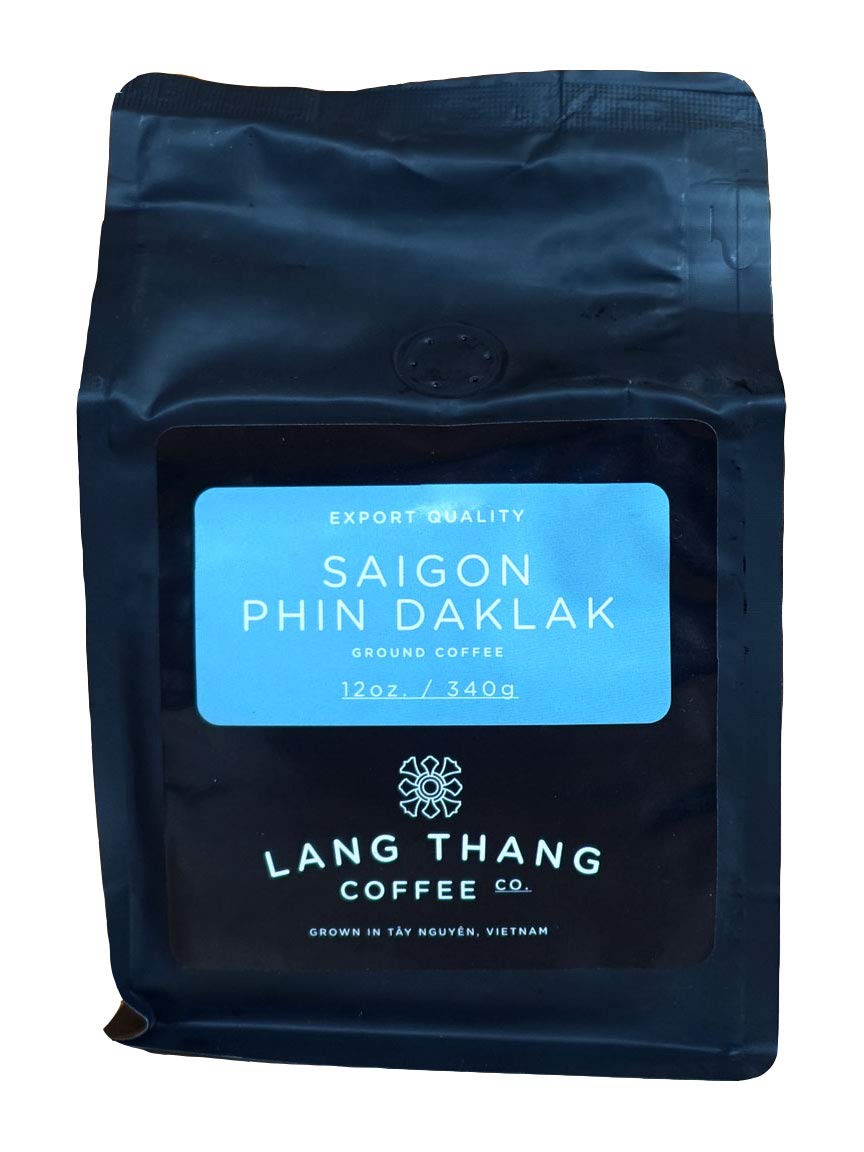 Lang Thang Coffee front packaging showing bold roast and phin use benefit