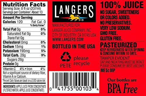 Langers apple juice close-up of liquid texture and color, showcasing natural fruit clarity