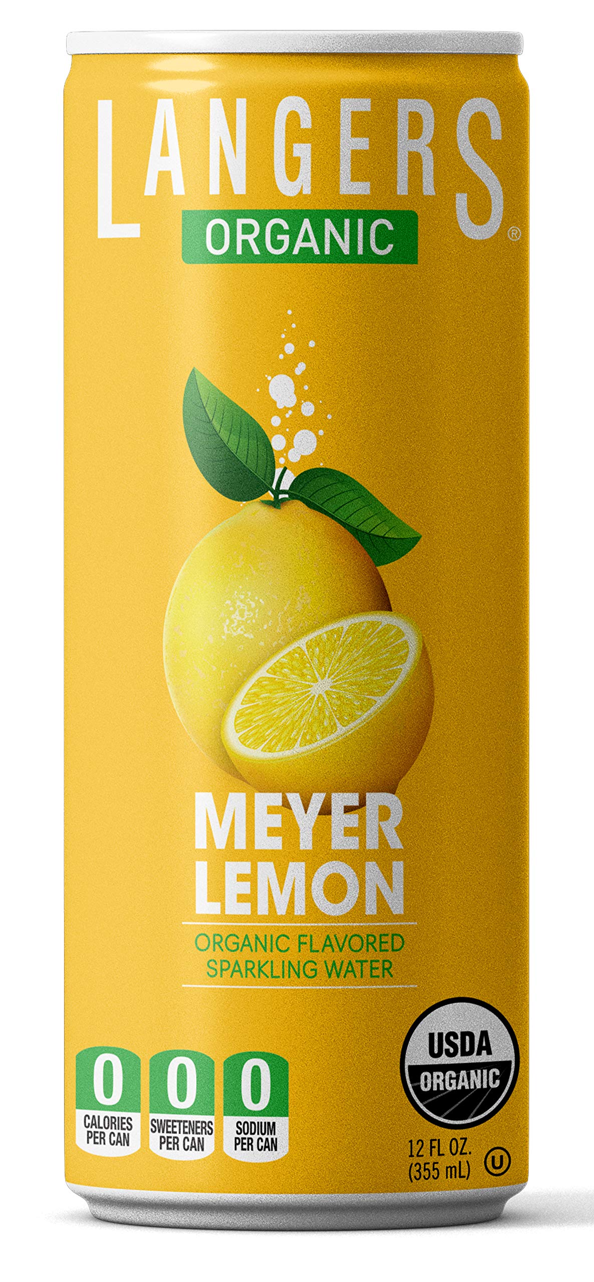 Close-up of Langers Meyer Lemon can surface and bubbles highlighting crisp texture
