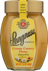Langnese creamy honey front jar showing label and size for pantry organization