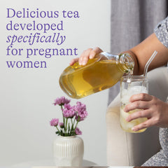 Steaming cup of Lansinoh tea demonstrating comforting hot sip relief