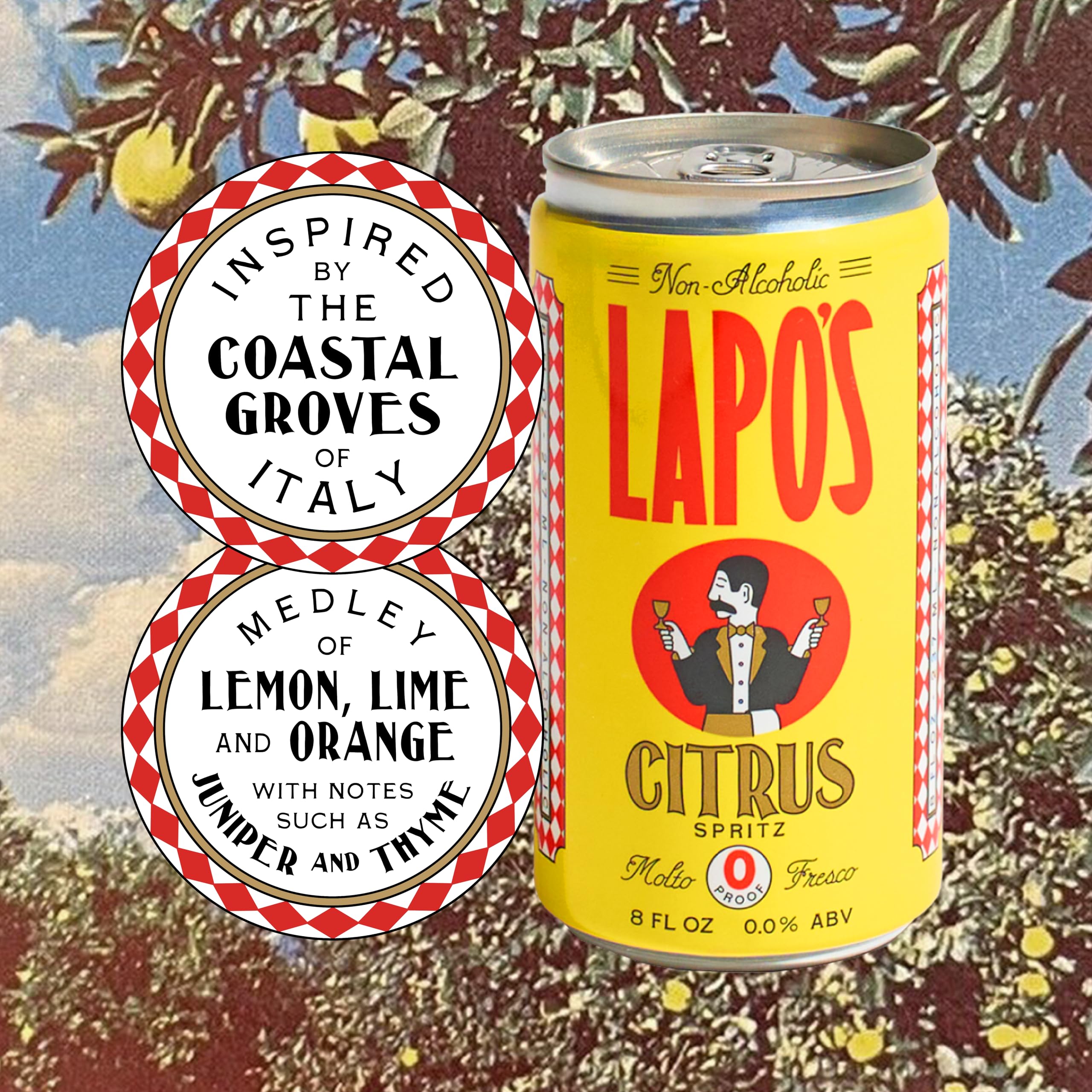 Lapo's can held in hand to show scale and on-the-go drinking convenience