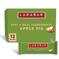 LÄRABAR front box showing Apple Pie flavor and simple ingredients benefit on-the-go convenience