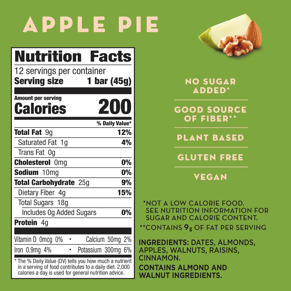LÄRABAR single Apple Pie bar unwrapped showing chewy texture and natural taste