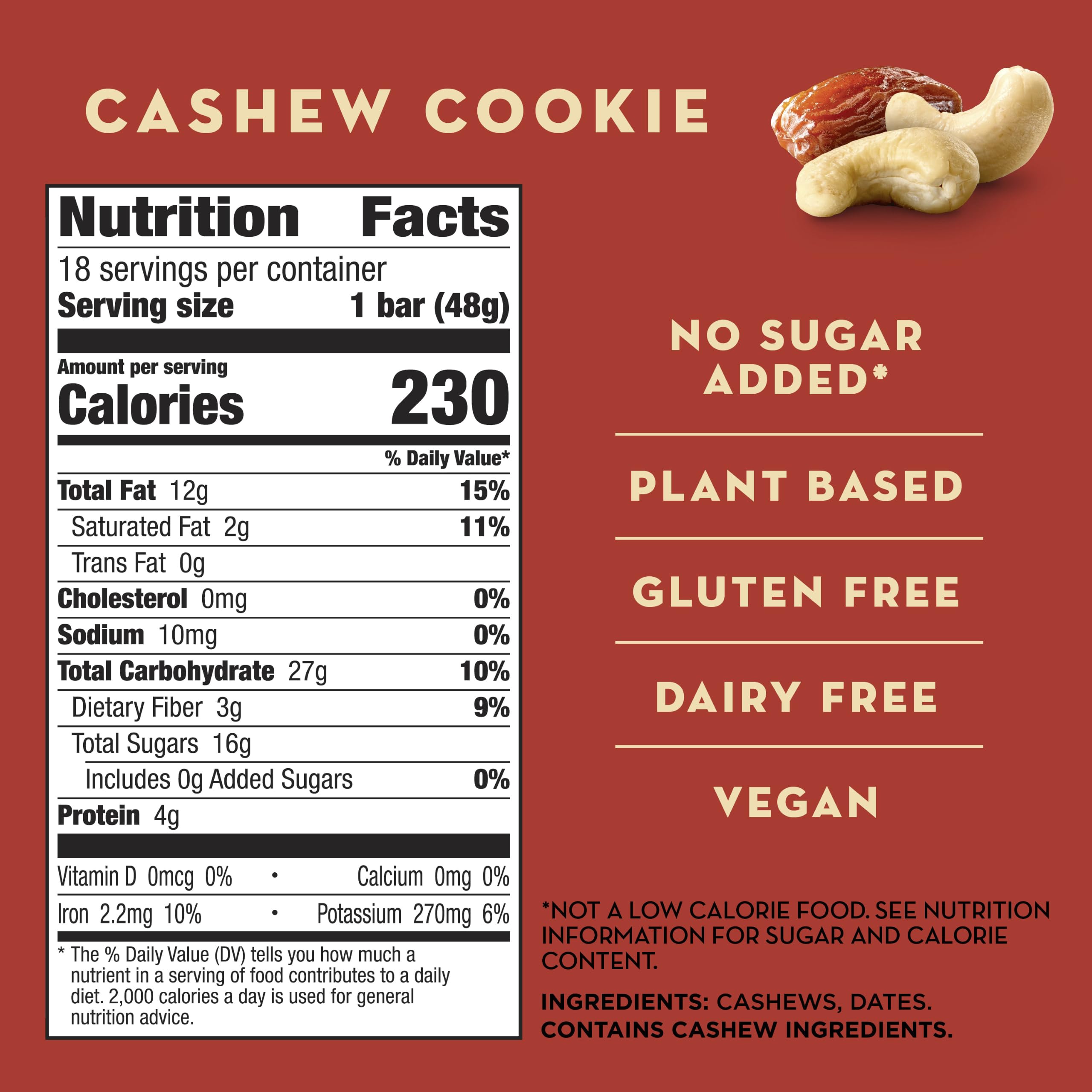 LÄRABAR single Cashew Cookie bar unwrapped ready-to-eat on counter