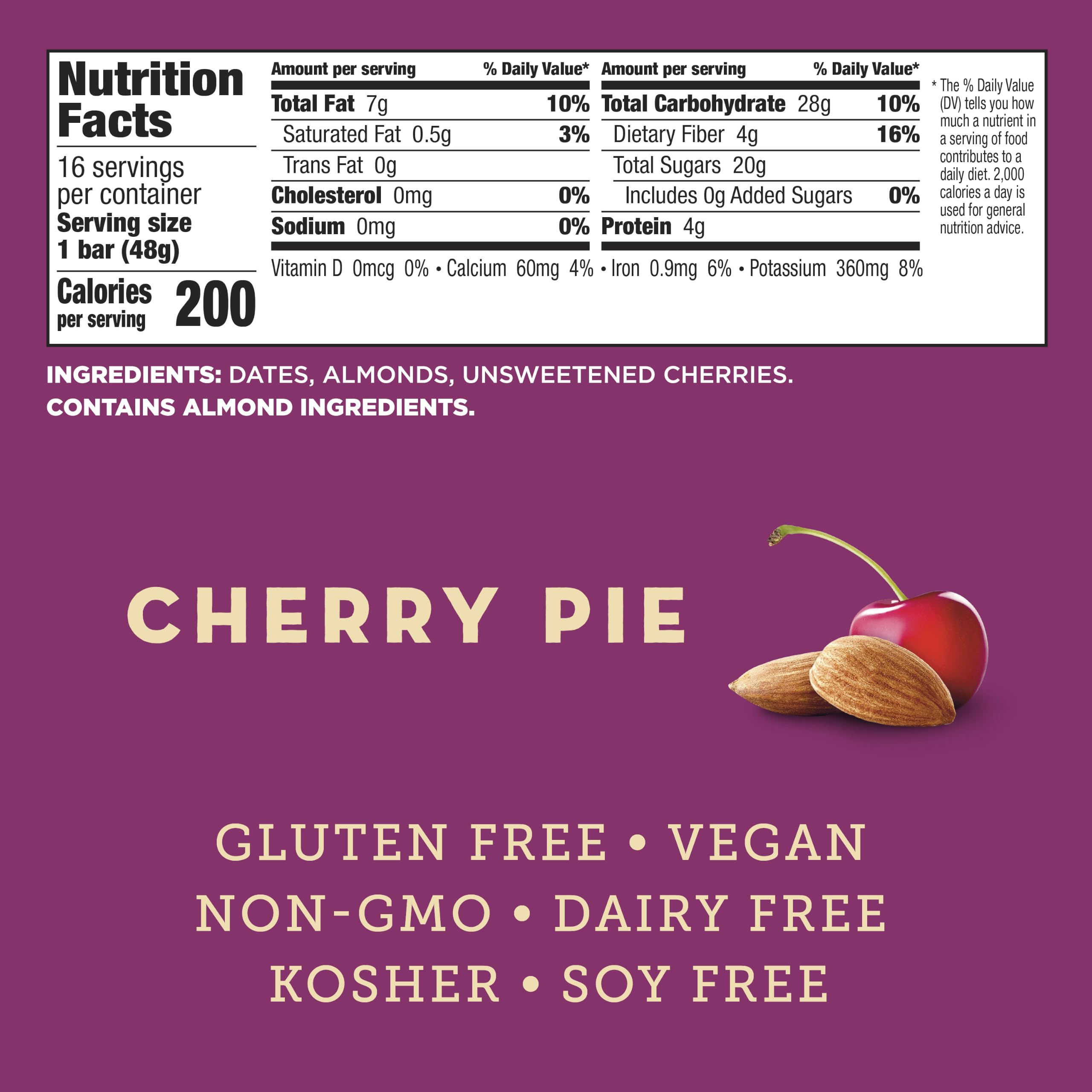LÄRABAR single Cherry Pie bar wrapper highlighting portable snack benefit