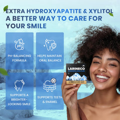 Larineco ingredient focus on hydroxyapatite and xylitol for oral support