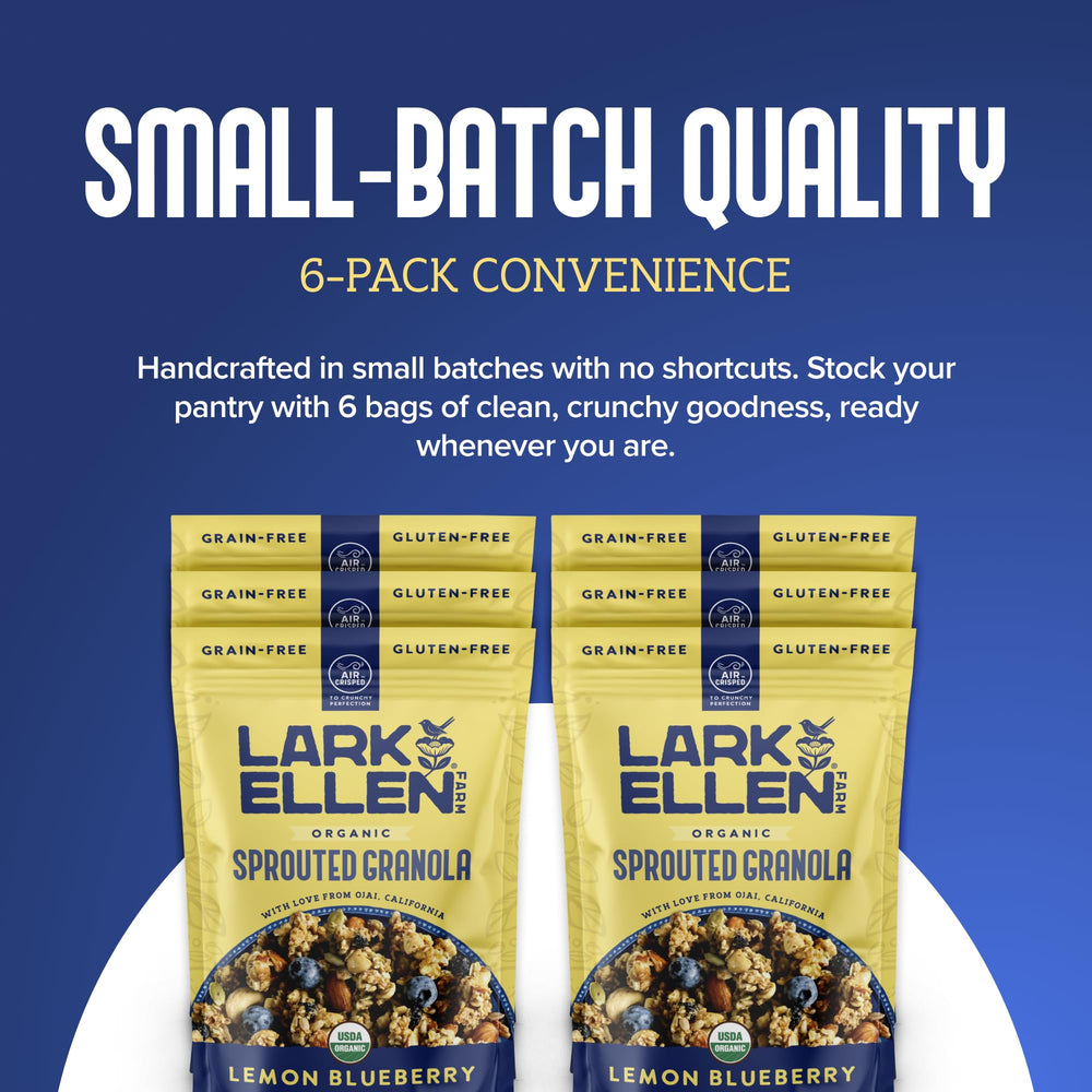 Lark Ellen Farm pouch in a hiker's pack illustrating portable snack convenience