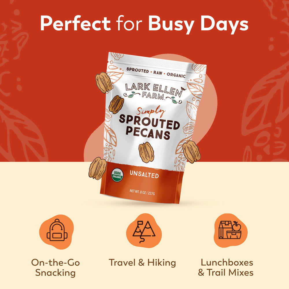 Lark Ellen Farm resealable bag open to show easy storage and grab-and-go convenience