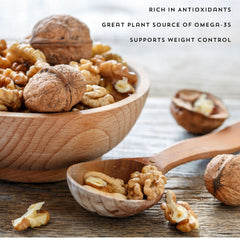 Lark Ellen Farm walnuts in a wooden bowl for snacking, ready-to-eat healthy option