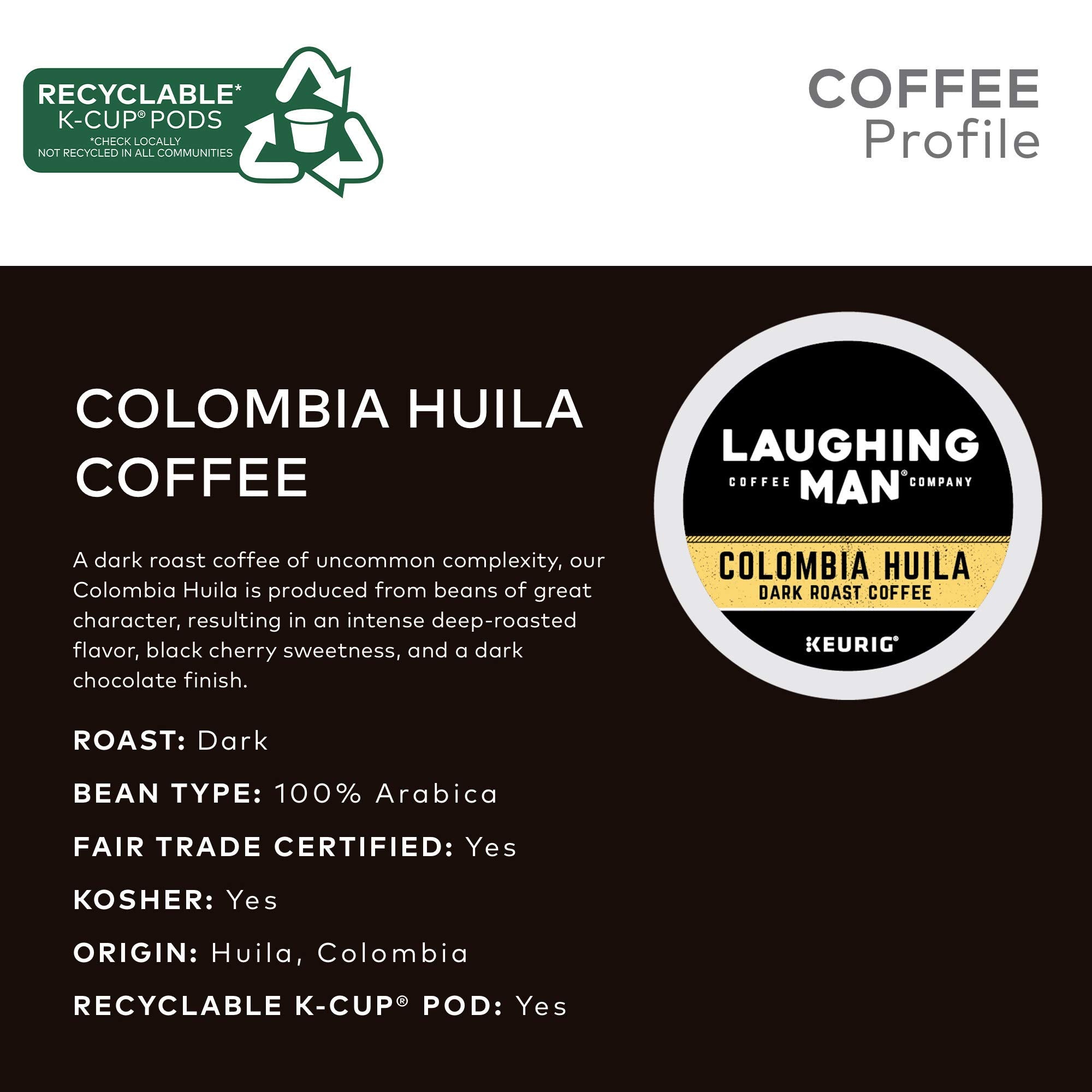 LAUGHING MAN freshly ground coffee pouring to show rich texture and aroma