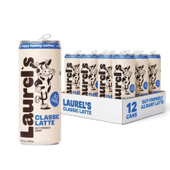 Laurel's front packaging showing 12-pack and organic benefits for convenience