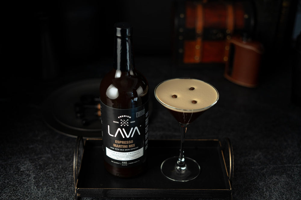 LAVA espresso martini served in coupe glass showcasing restaurant-quality result
