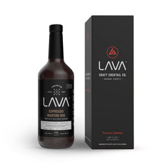 LAVA front bottle showing label and glass bottle design, highlights quality