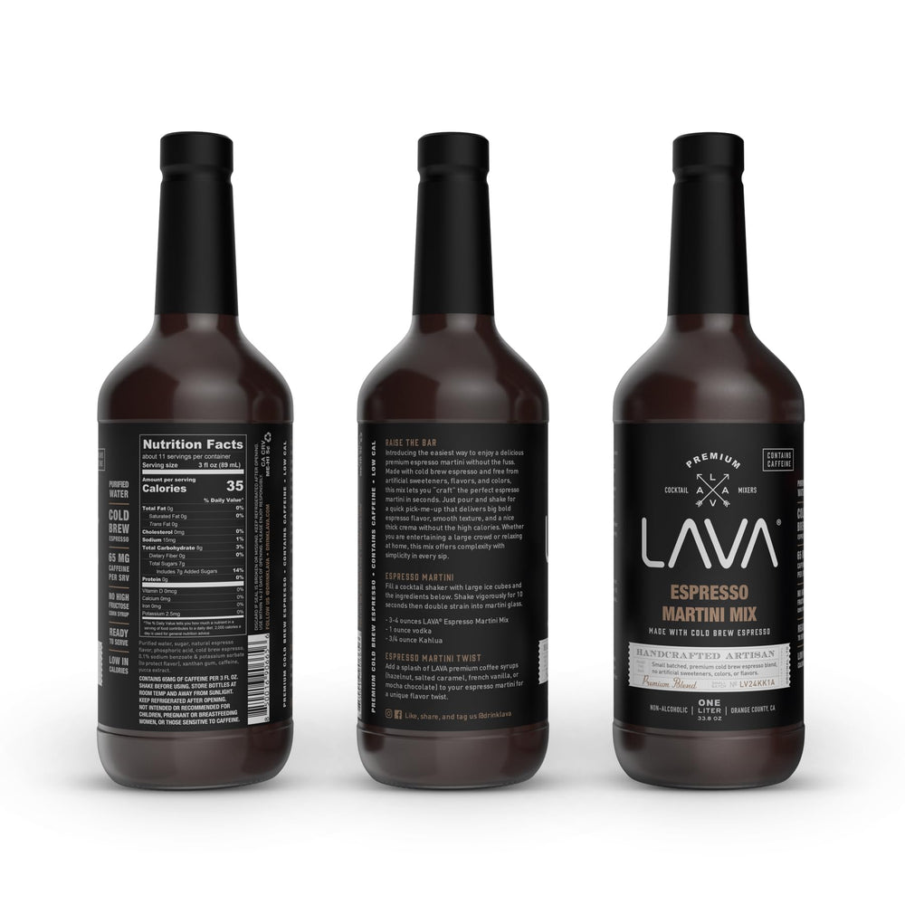 LAVA mix being poured into a shaker for fast cocktail preparation benefit