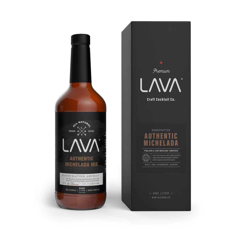 LAVA front label on 1L glass bottle showing premium packaging and clarity