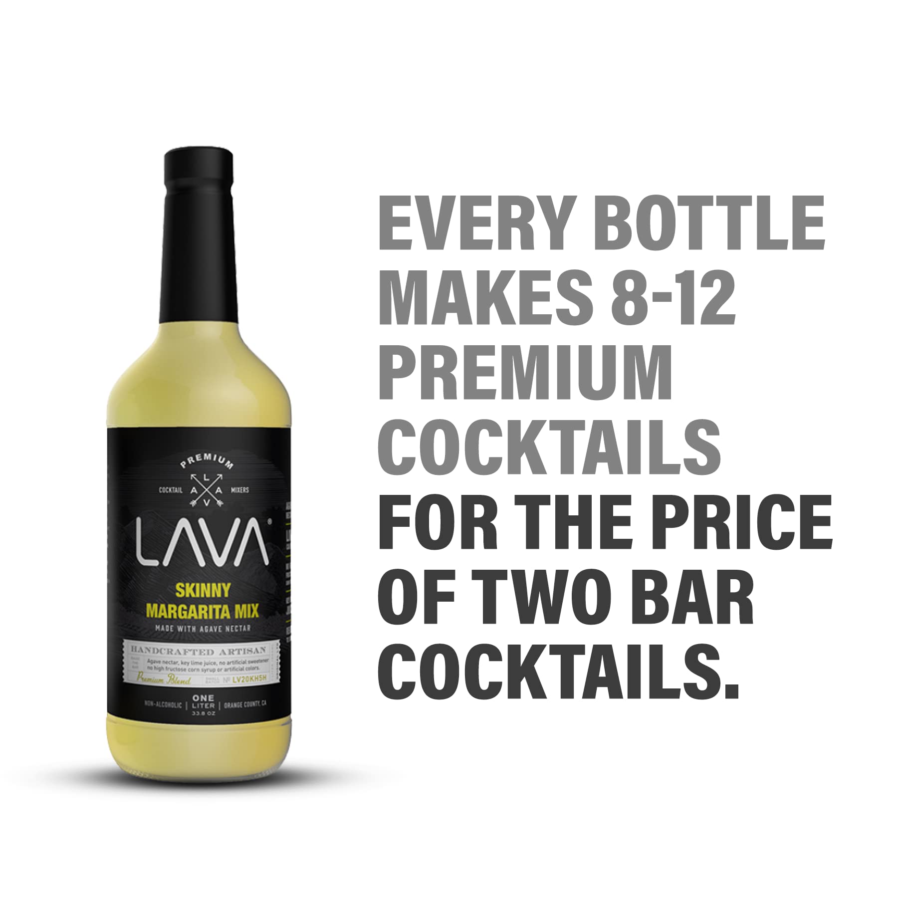 LAVA being poured over ice highlighting easy cocktail prep