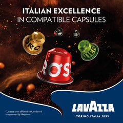 Lavazza aluminum capsule close-up highlighting aroma protection benefit