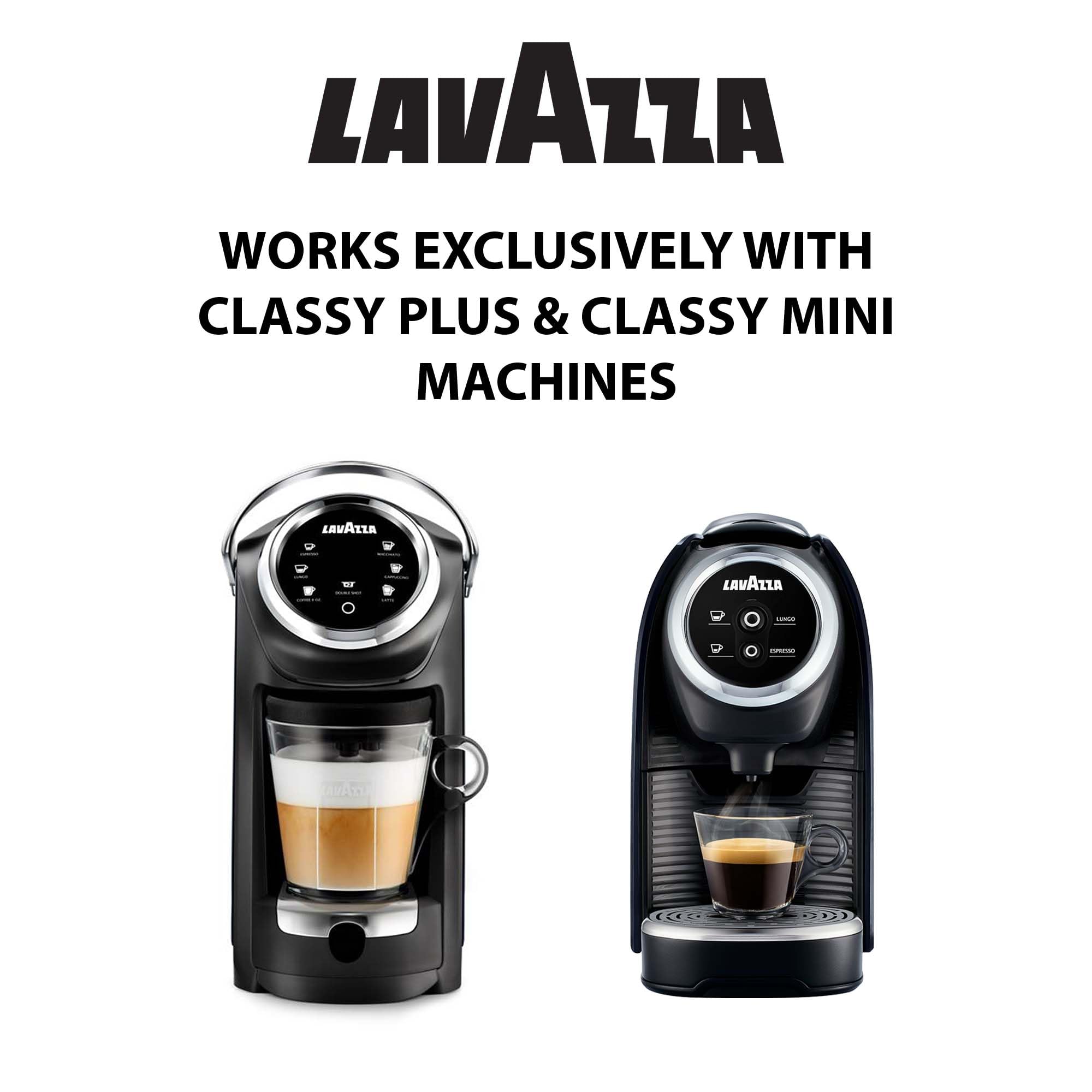 Lavazza Blue capsule close-up highlighting foil seal and compatibility with Classy machines