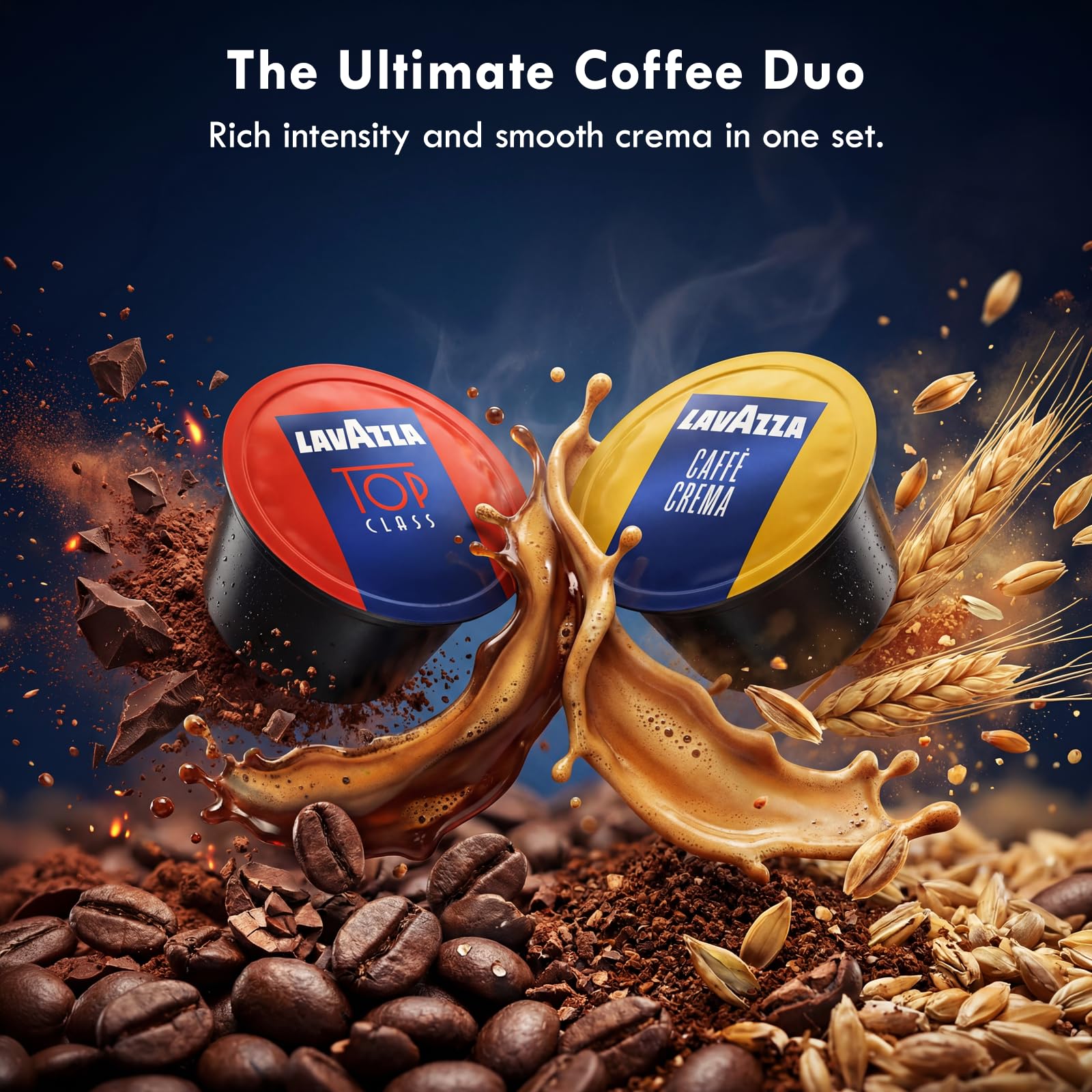 Lavazza Blue capsules lined up to show count and uniform sealing for reliable extraction