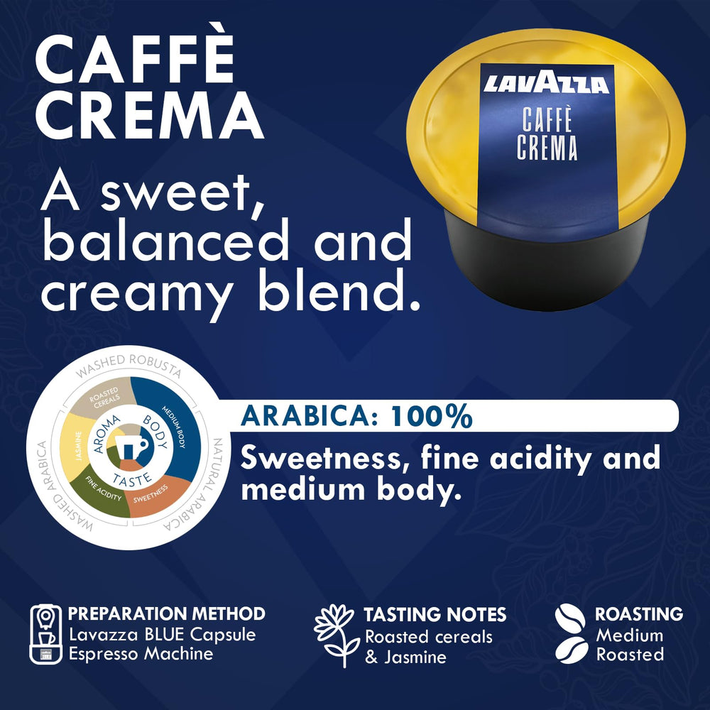 Lavazza capsules lined up by flavor for easy selection