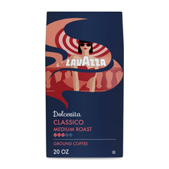 Lavazza Classico front packaging showing 20oz value bag and Italian branding for convenience