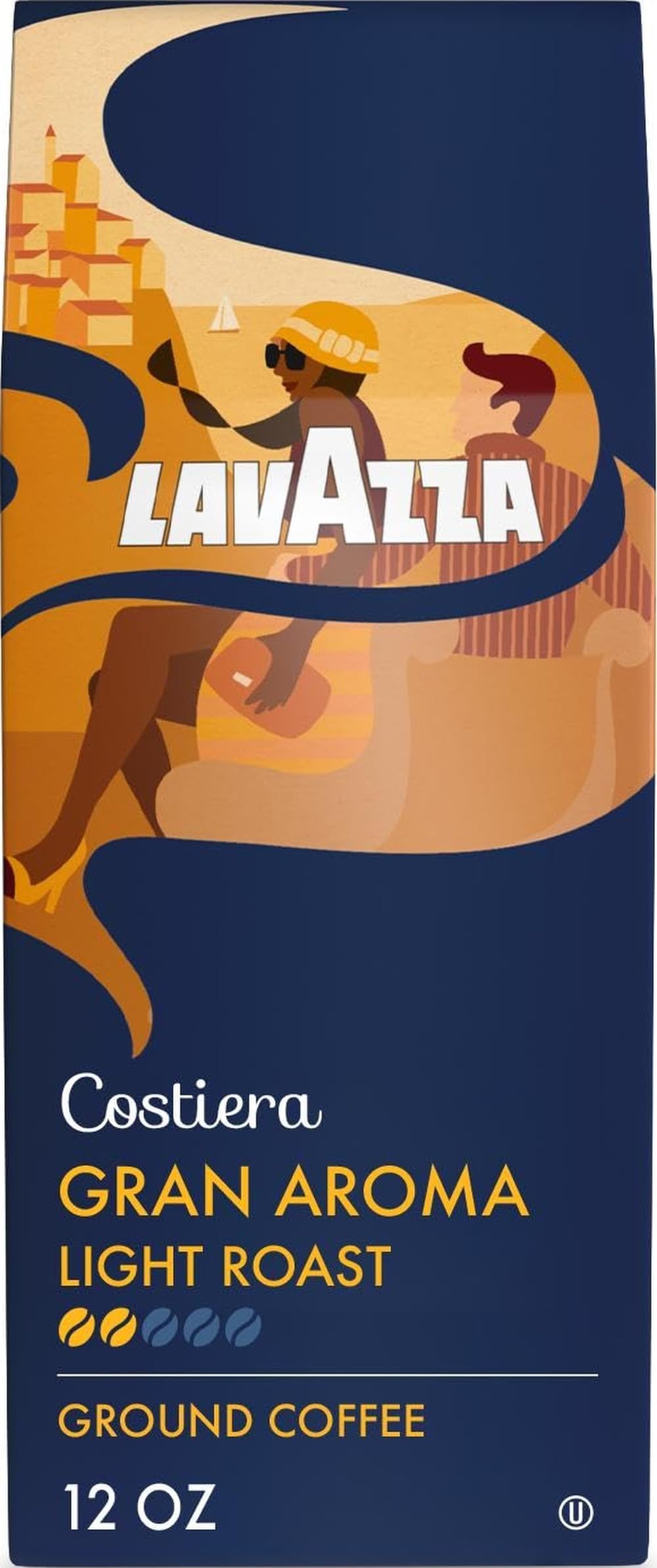 Lavazza Costiera front packaging showing brand and 12oz bag benefit clarity