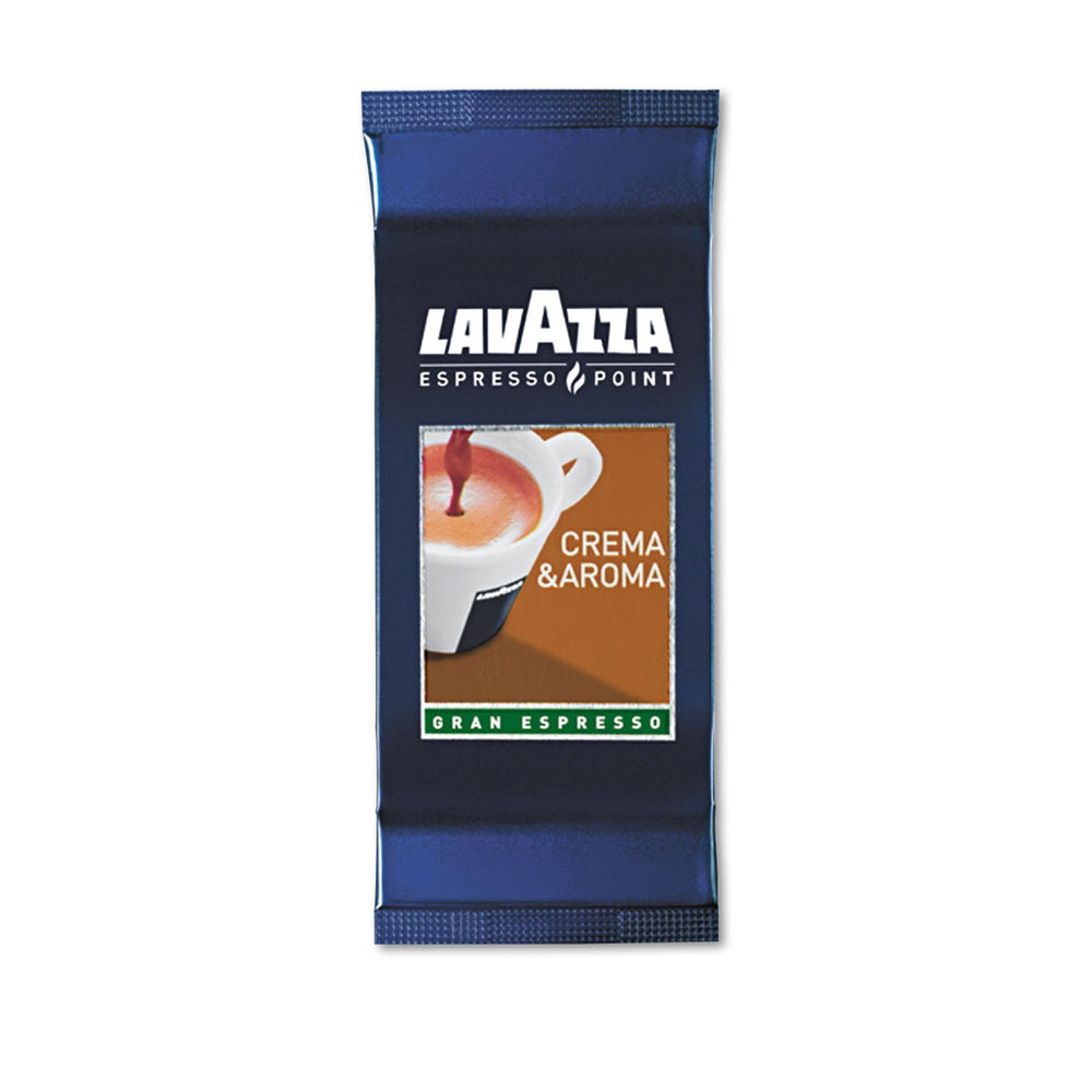 Lavazza front packaging showing capsules and bold roast for consistent espresso