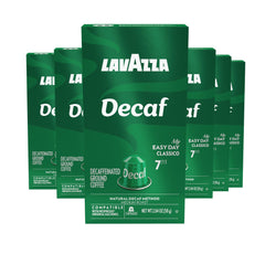 Lavazza decaf front packaging showing compact 60-capsule box and clarity