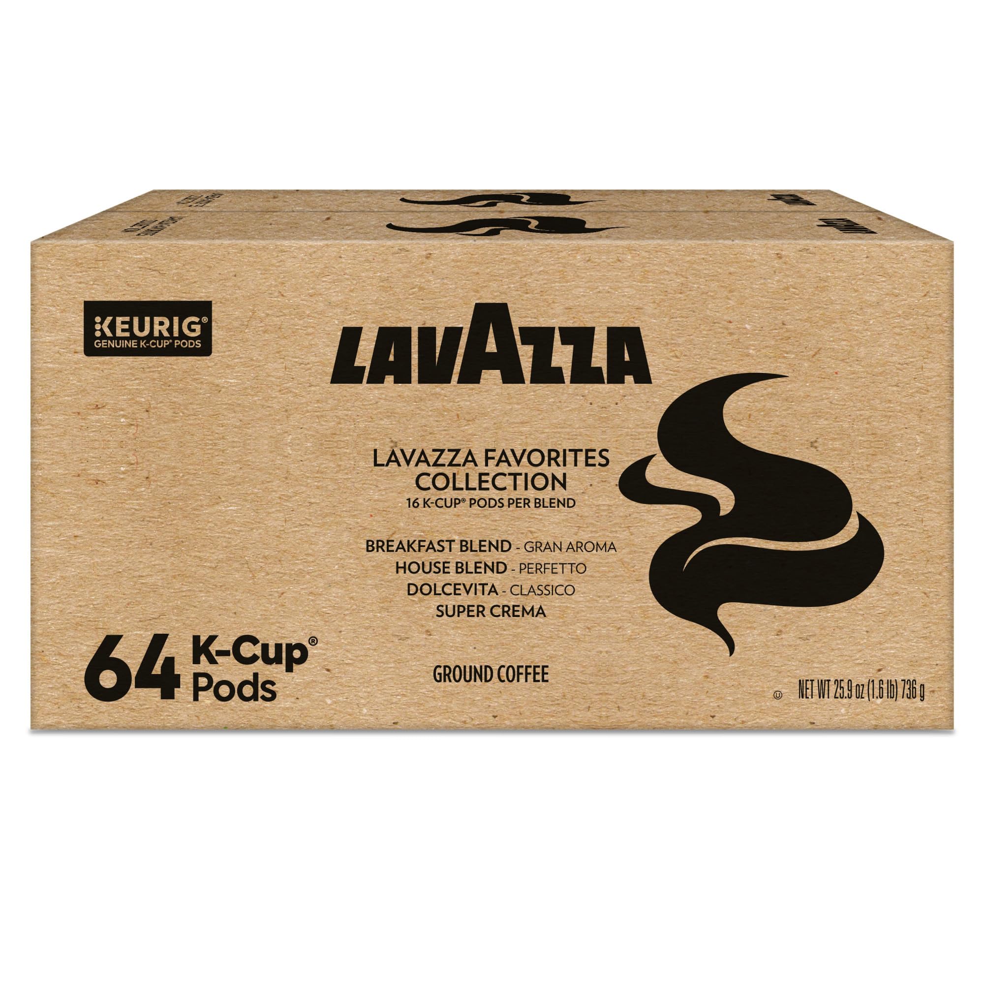 Lavazza Dolcevita pod highlighting full-bodied roasted-nut aroma