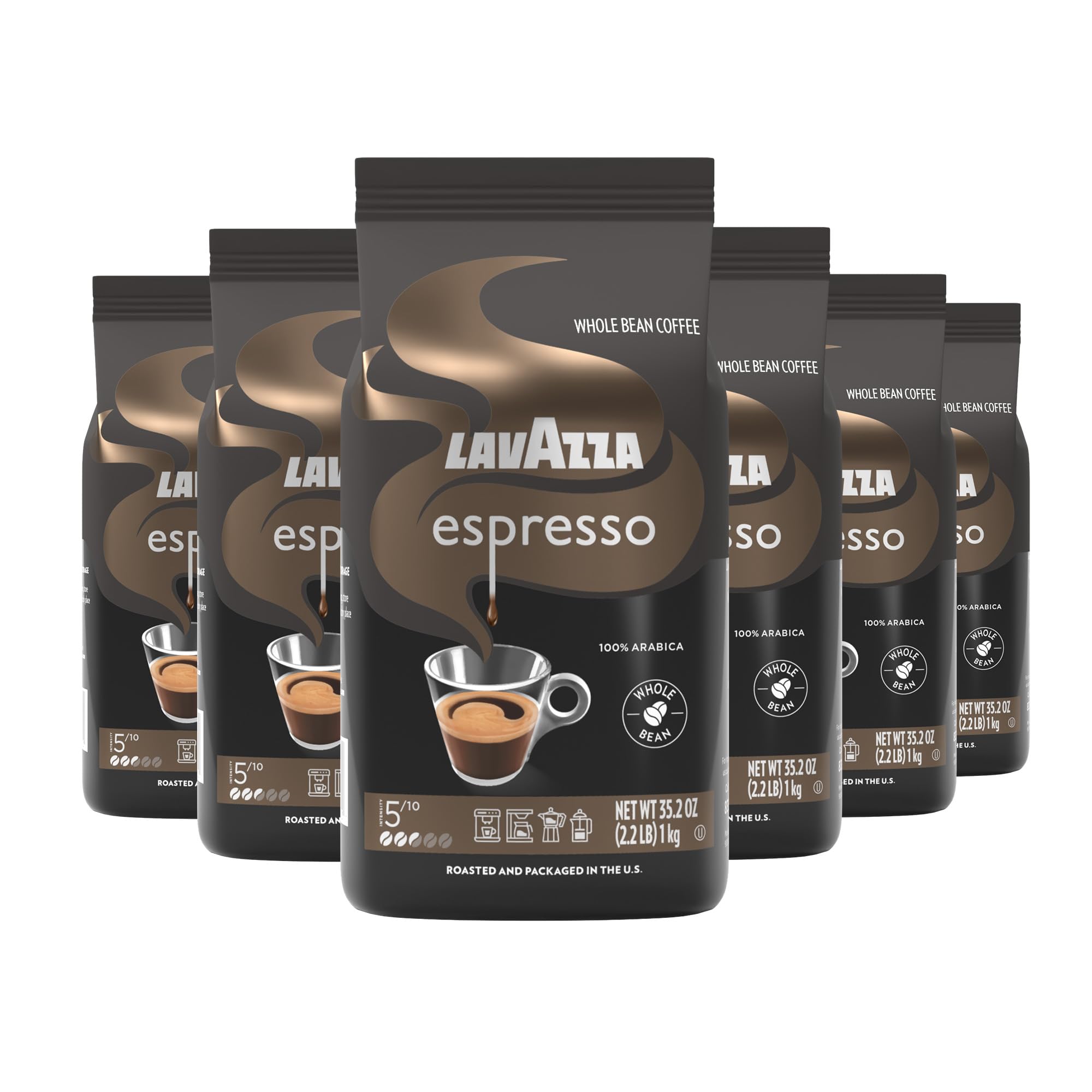Lavazza front packaging showing 2.2 lb bag and branding for easy identification