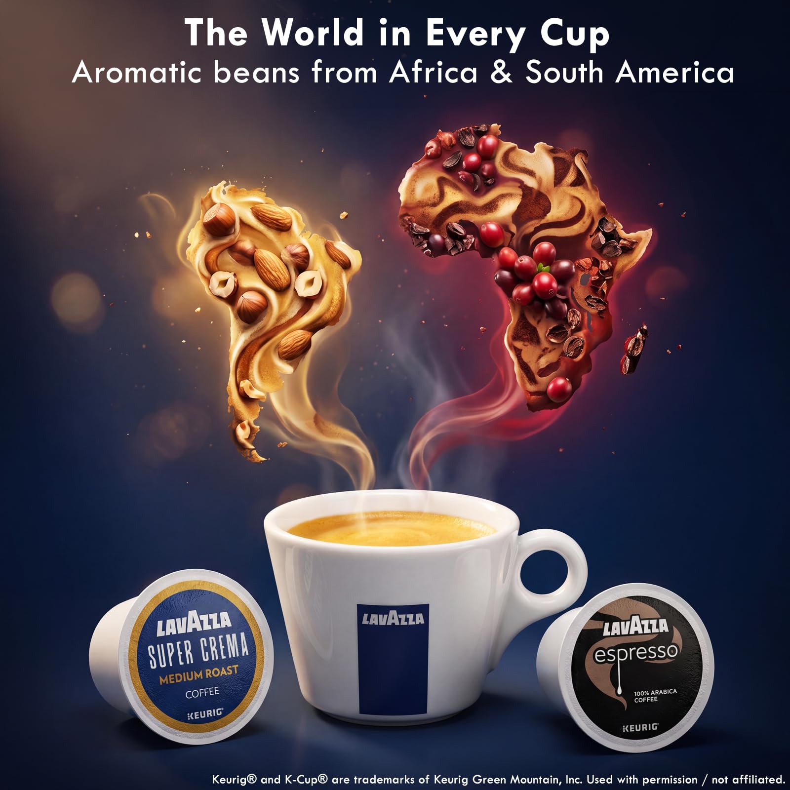 Lavazza espresso poured in mug showing rich aroma and bold flavor benefit