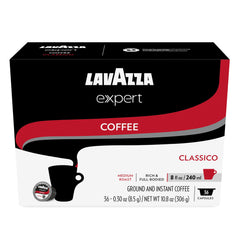 Lavazza Expert Classico front packaging showing capsule box and count benefit