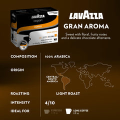 Lavazza espresso shot pouring from machine showing crema and consistent extraction benefit