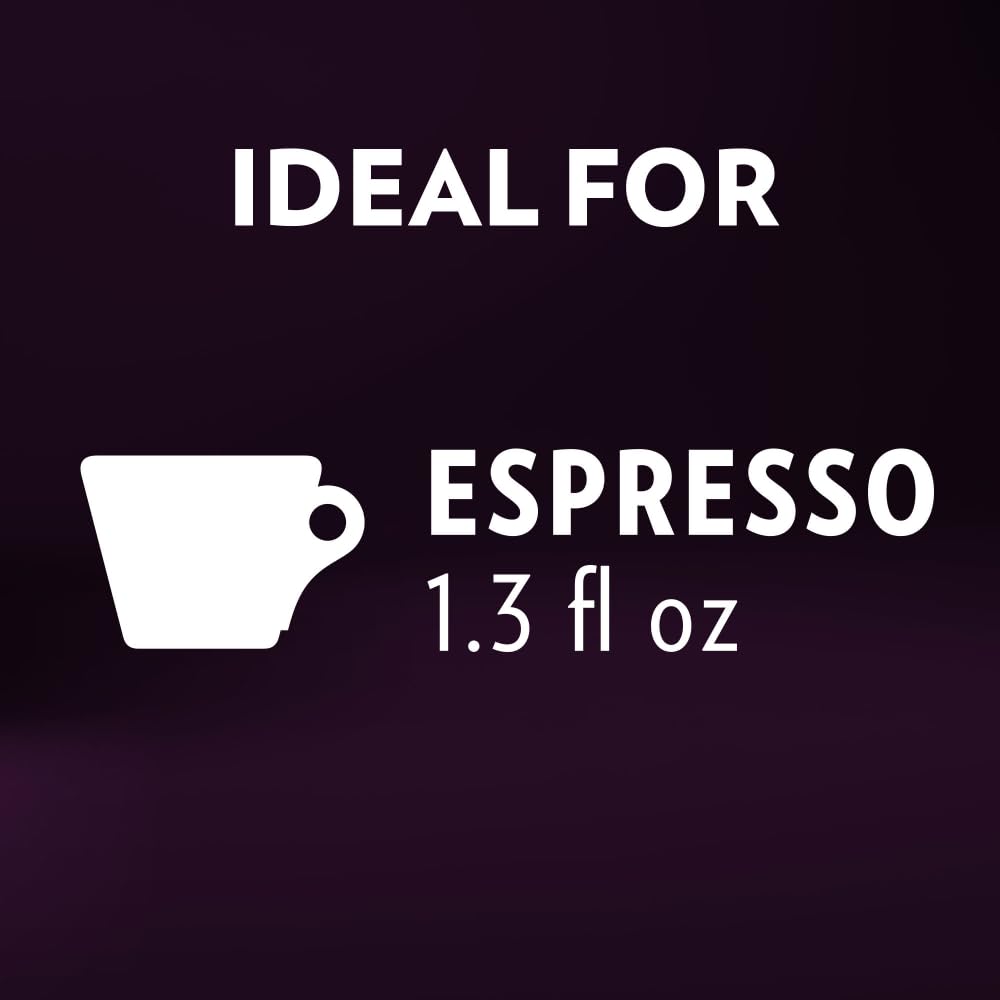 Lavazza Expert capsule beside a demitasse cup showing portion scale benefit