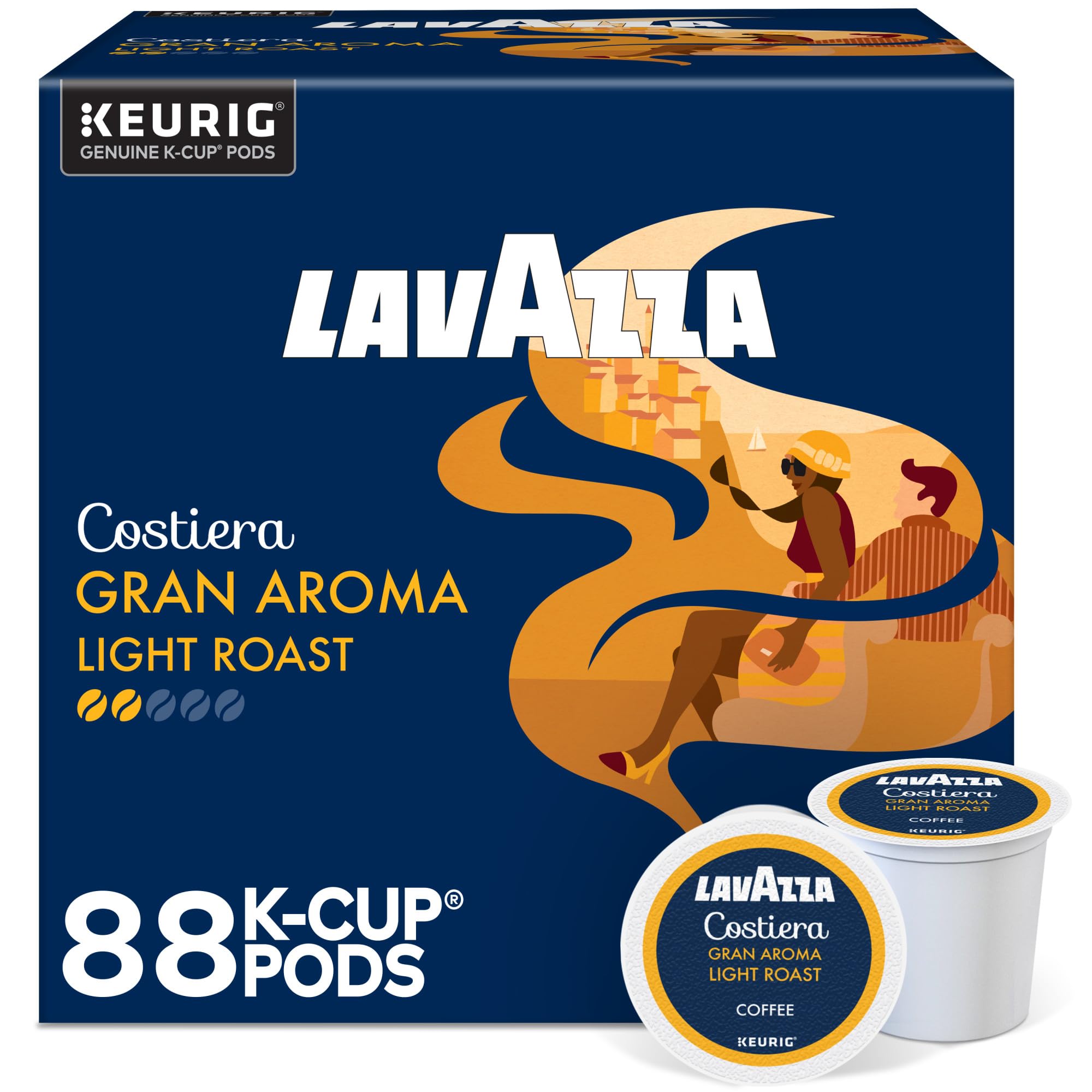 Lavazza front packaging showing product and brand for easy selection