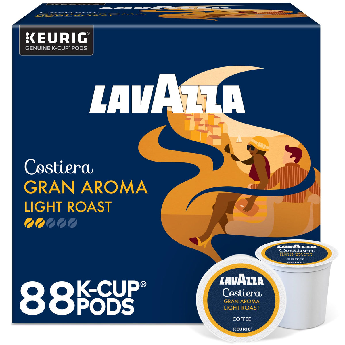 Lavazza front packaging showing product and brand for easy selection